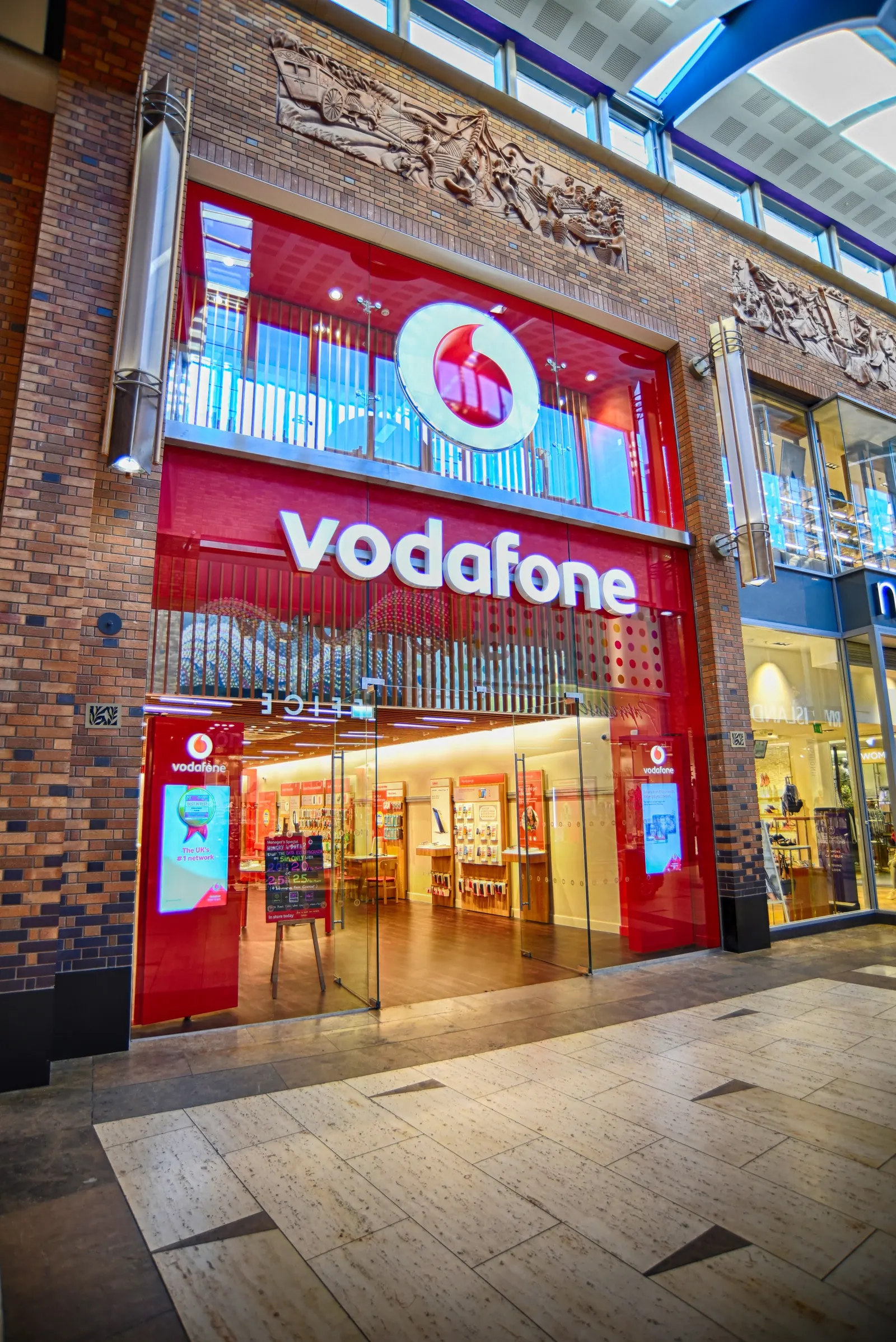 A completed Vodafone shopfront
